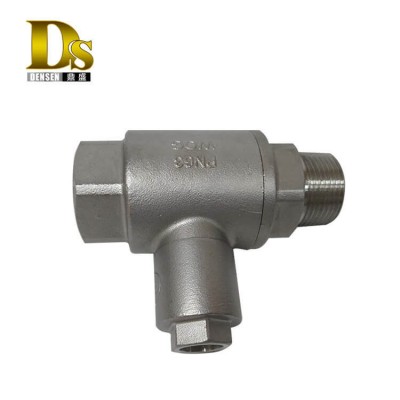 Densen Customized Stainless Steel 304 Silica Sol Casting and Machining 3way Ball Valve for Gas